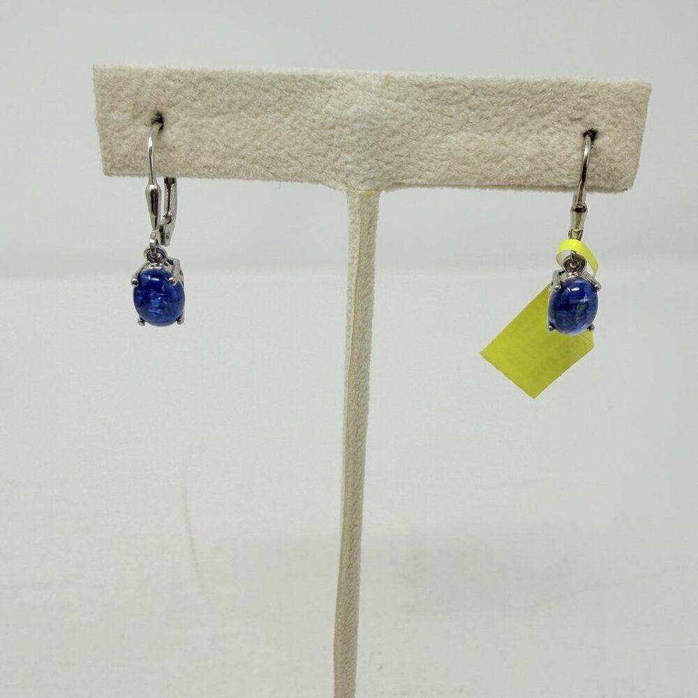 Shop LC Blue‎ Himalayan Kyanite Oval Lever Back Earrings in Sterling Silver 5198